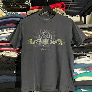 Edgy Graphic Tee in Charcoal Gray